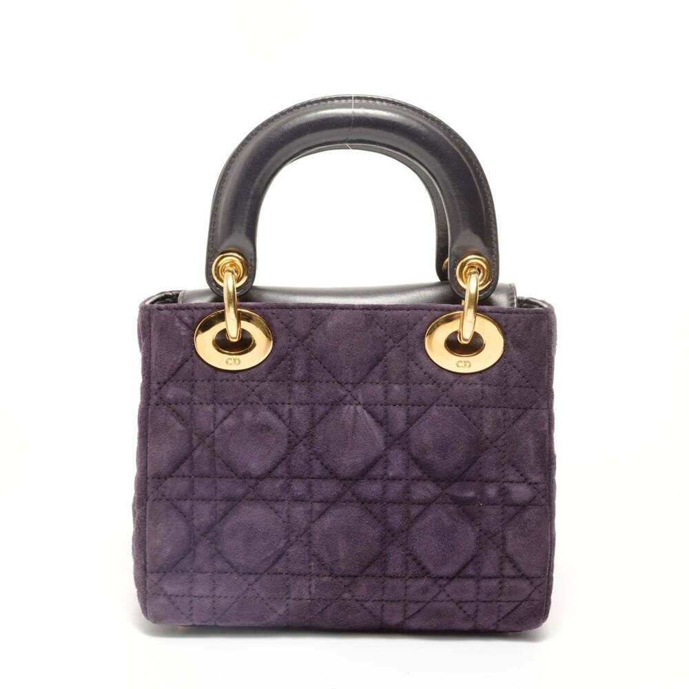 Christian Dior Lady 2-way handbag with gold hardware, purple. - Picture 2 of 14